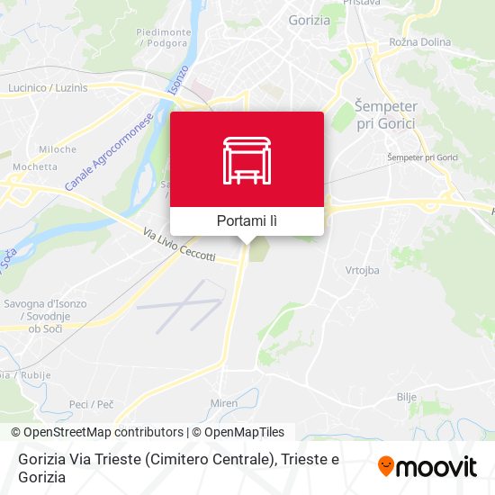 Mappa Gorizia Via Trieste (Cimitero Centrale)