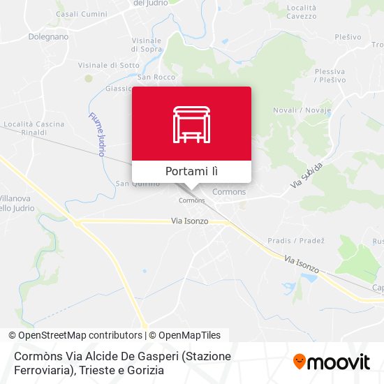 Mappa Cormòns Via Alcide De Gasperi (Stazione Ferroviaria)