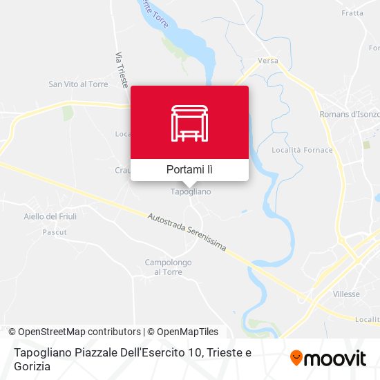 Mappa Tapogliano Piazzale Dell'Esercito 10