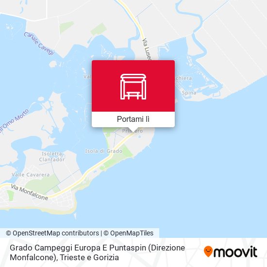 Mappa Grado Campeggi Europa E Puntaspin (Direzione Monfalcone)