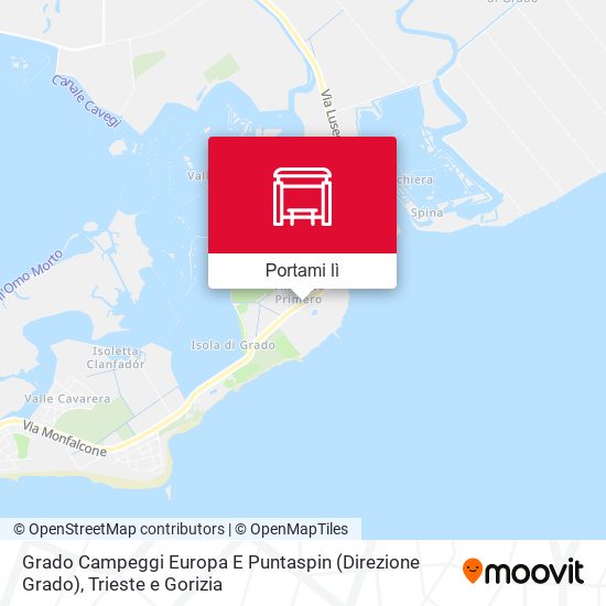 Mappa Grado Campeggi Europa E Puntaspin (Direzione Grado)