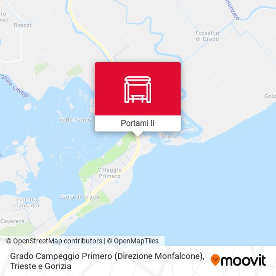 Mappa Grado Campeggio Primero (Direzione Monfalcone)