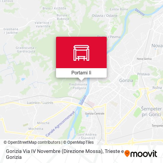 Mappa Gorizia Via IV Novembre (Direzione Mossa)