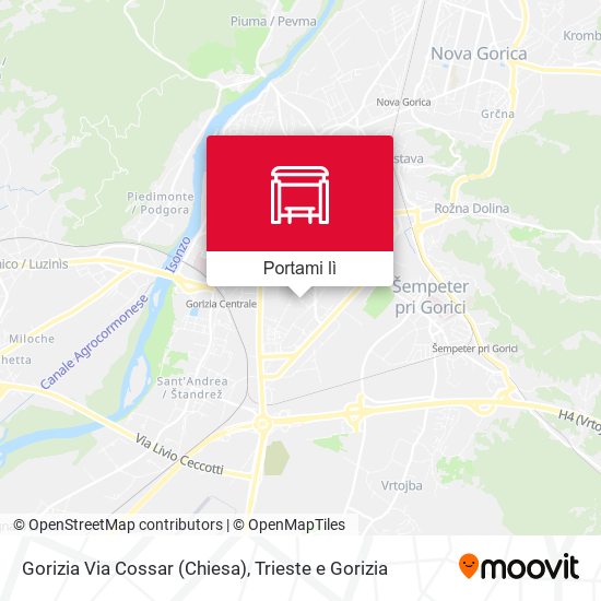 Mappa Gorizia Via Cossar (Chiesa)