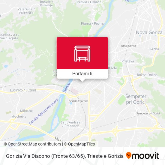 Mappa Gorizia Via Diacono (Fronte 63 / 65)