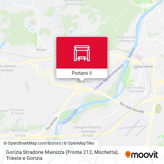 Mappa Gorizia Stradone Mainizza (Fronte 212, Mochetta)