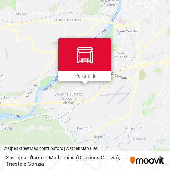 Mappa Savogna D'Isonzo Madonnina (Direzione Gorizia)