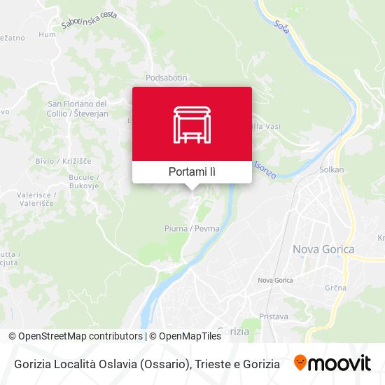 Mappa Gorizia Località Oslavia (Ossario)
