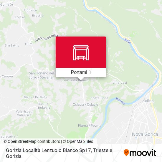 Mappa Gorizia Località Lenzuolo Bianco Sp17