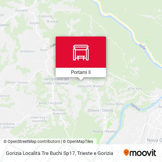 Mappa Gorizia Località Tre Buchi Sp17