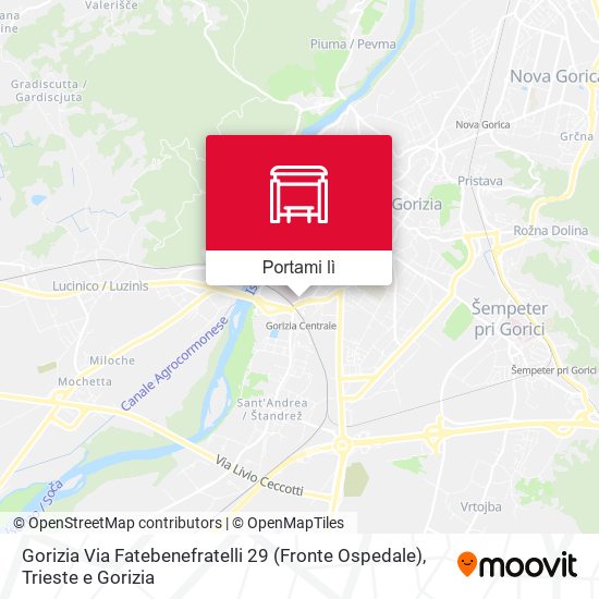 Mappa Gorizia Via Fatebenefratelli 29 (Fronte Ospedale)