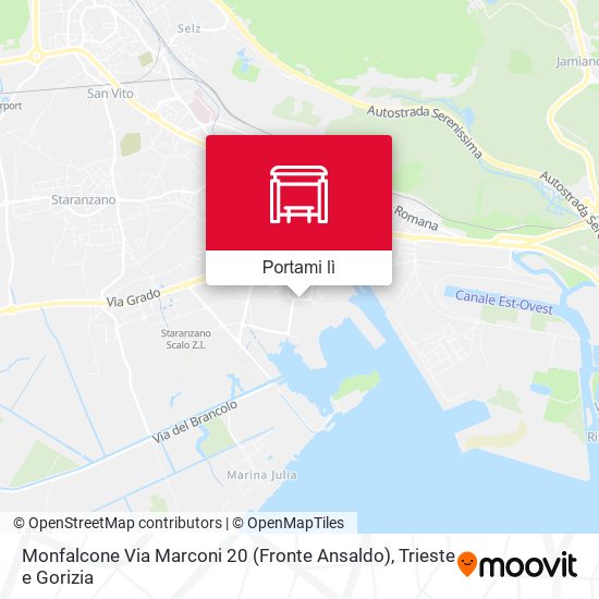 Mappa Monfalcone Via Marconi 20 (Fronte Ansaldo)