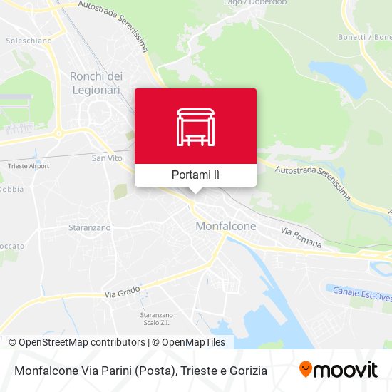 Mappa Monfalcone Via Parini (Posta)