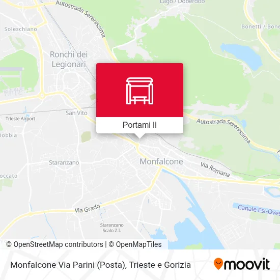 Mappa Monfalcone Via Parini (Posta)
