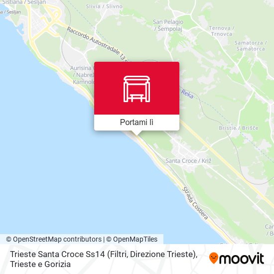 Mappa Trieste Santa Croce Ss14 (Filtri, Direzione Trieste)