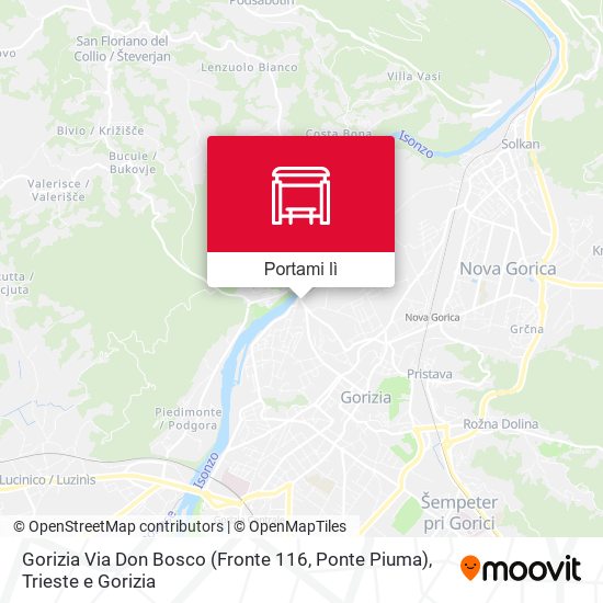 Mappa Gorizia Via Don Bosco (Fronte 116, Ponte Piuma)