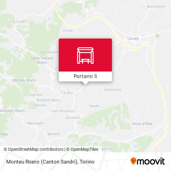 Mappa Monteu Roero (Canton Sandri)