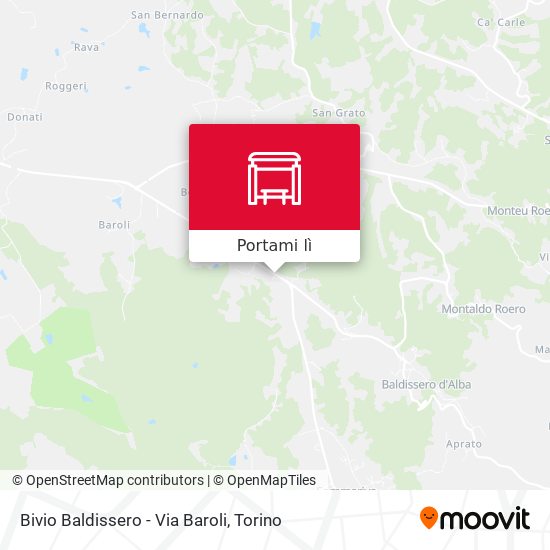 Mappa Bivio Baldissero - Via Baroli