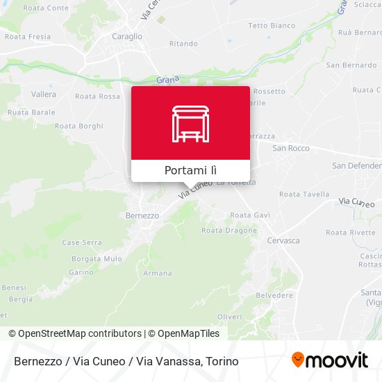 Mappa Bernezzo / Via Cuneo / Via Vanassa