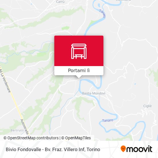 Mappa Bivio Fondovalle - Bv. Fraz. Villero Inf