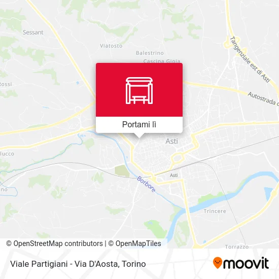 Mappa Viale Partigiani - Via D'Aosta