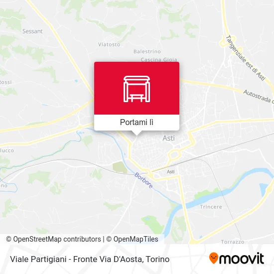 Mappa Viale Partigiani - Fronte Via D'Aosta