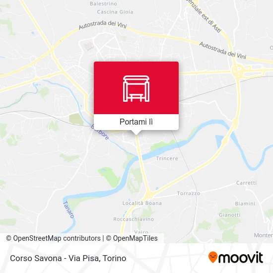 Mappa Corso Savona - Via Pisa