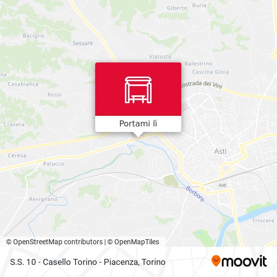 Mappa S.S. 10 - Casello Torino - Piacenza
