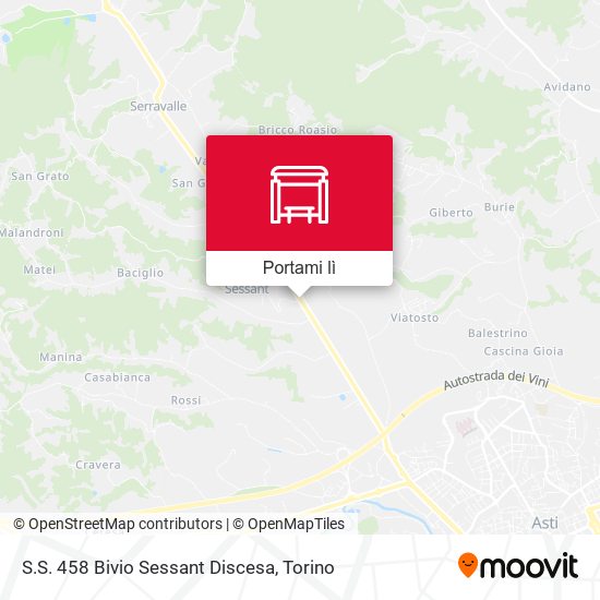 Mappa S.S. 458 Bivio Sessant Discesa