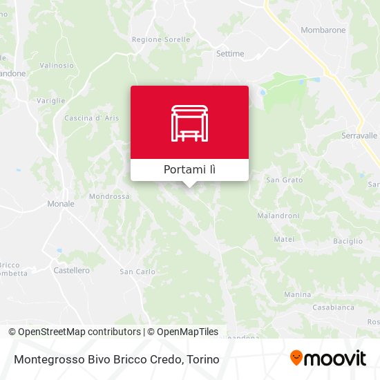Mappa Montegrosso Bivo Bricco Credo