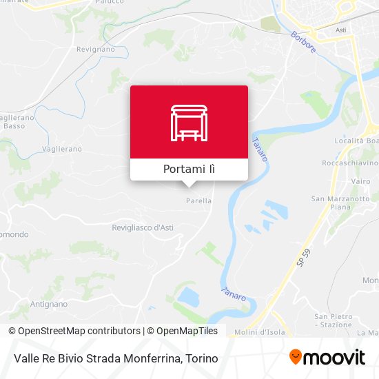 Mappa Valle Re Bivio Strada Monferrina