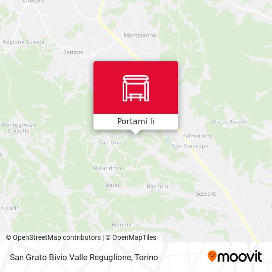 Mappa San Grato Bivio Valle Reguglione