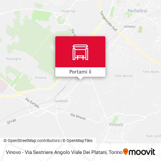 Mappa Vinovo - Via Sestriere Angolo Viale Dei Platani