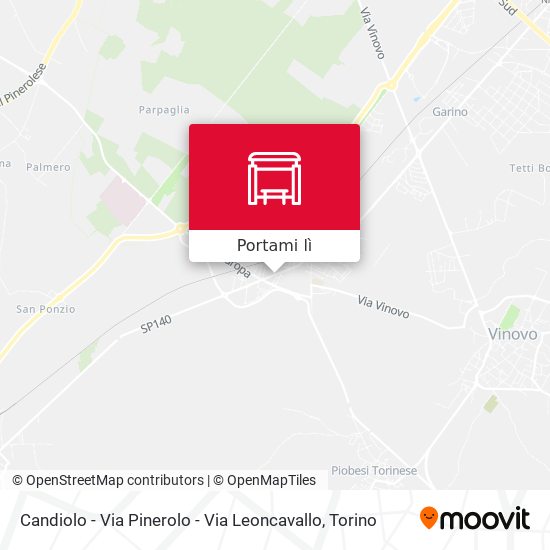 Mappa Candiolo - Via Pinerolo - Via Leoncavallo