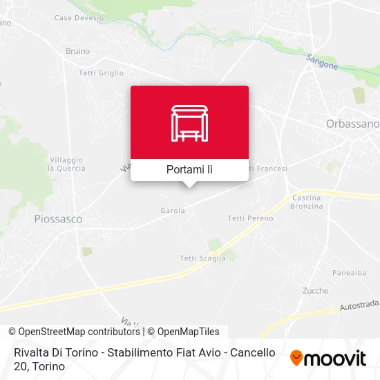 Mappa Rivalta Di Torino - Stabilimento Fiat Avio - Cancello 20