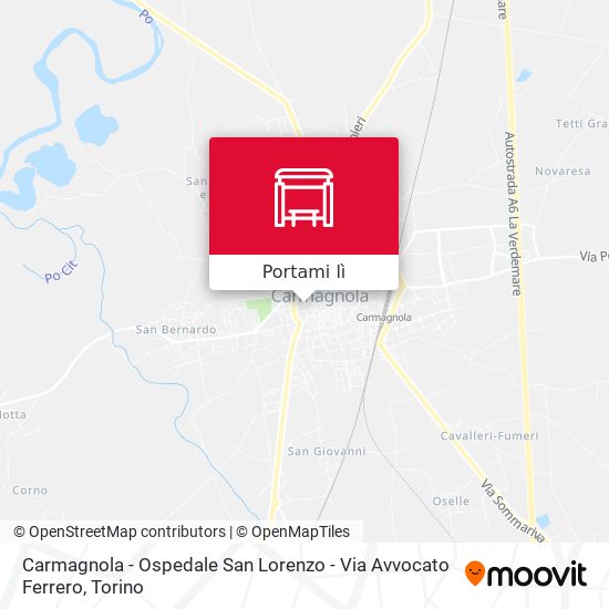 Mappa Carmagnola - Ospedale San Lorenzo - Via Avvocato Ferrero