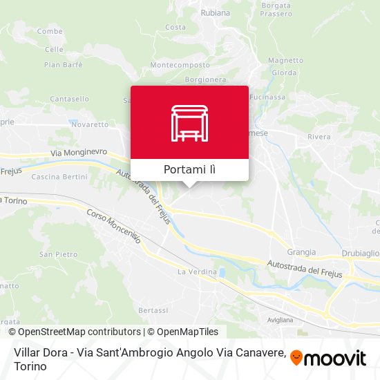 Mappa Villar Dora - Via Sant'Ambrogio Angolo Via Canavere