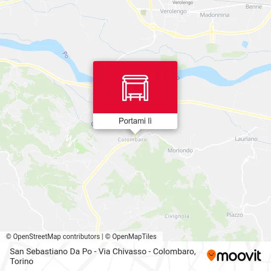 Mappa San Sebastiano Da Po - Via Chivasso  - Colombaro