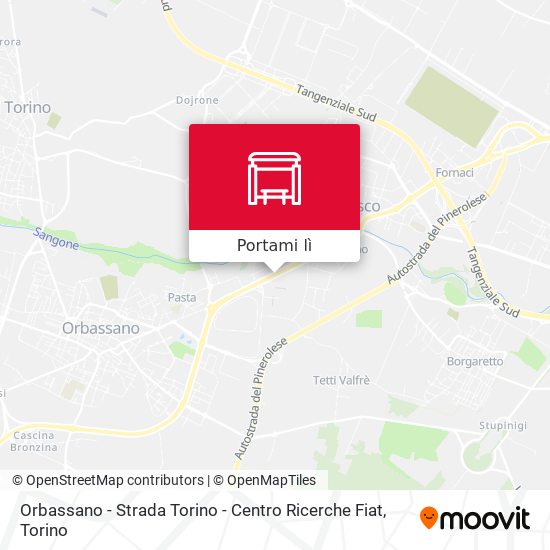 Mappa Orbassano - Strada Torino - Centro Ricerche Fiat