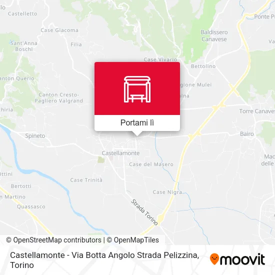 Mappa Castellamonte - Via Botta Angolo Strada Pelizzina