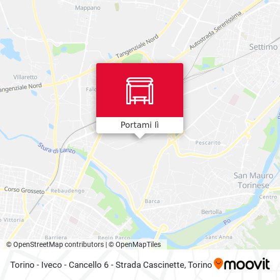 Mappa Torino - Iveco - Cancello 6 - Strada Cascinette