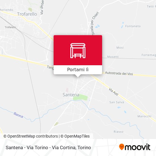 Mappa Santena - Via Torino - Via Cortina