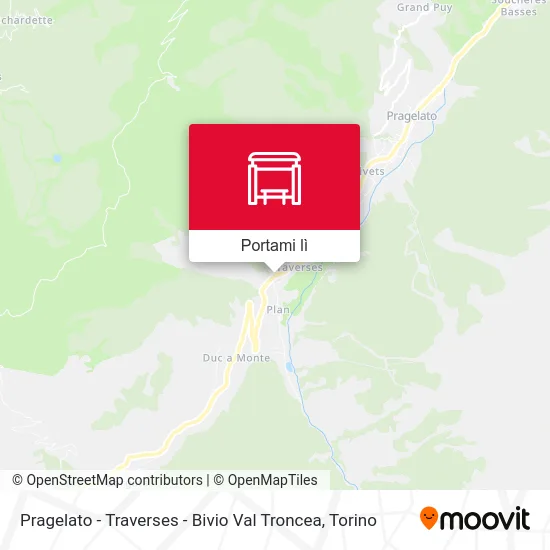 Mappa Pragelato - Traverses - Bivio Val Troncea