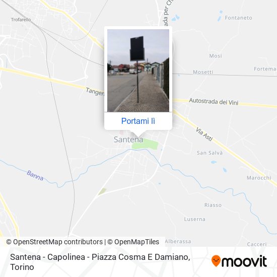 Mappa Santena - Capolinea - Piazza Cosma E Damiano