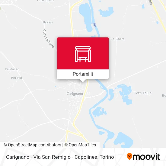 Mappa Carignano - Via San Remigio - Capolinea