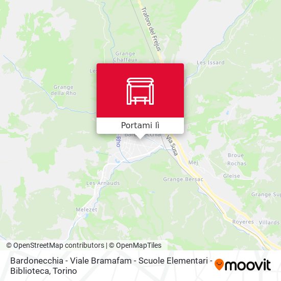 Mappa Bardonecchia - Viale Bramafam - Scuole Elementari - Biblioteca