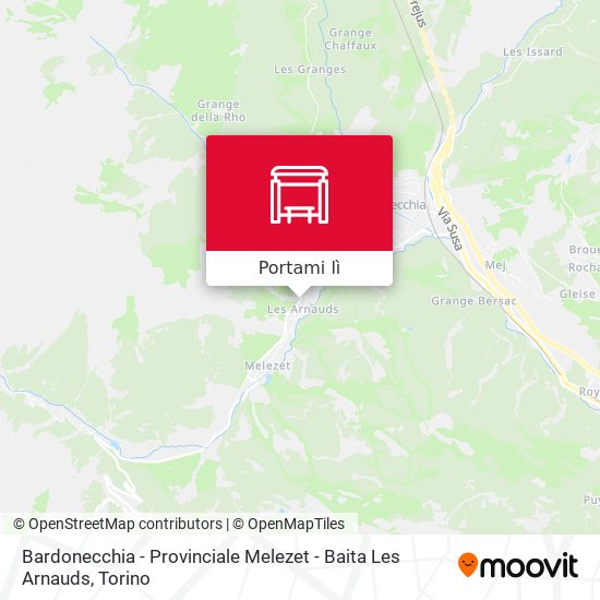 Mappa Bardonecchia - Provinciale Melezet - Baita Les Arnauds