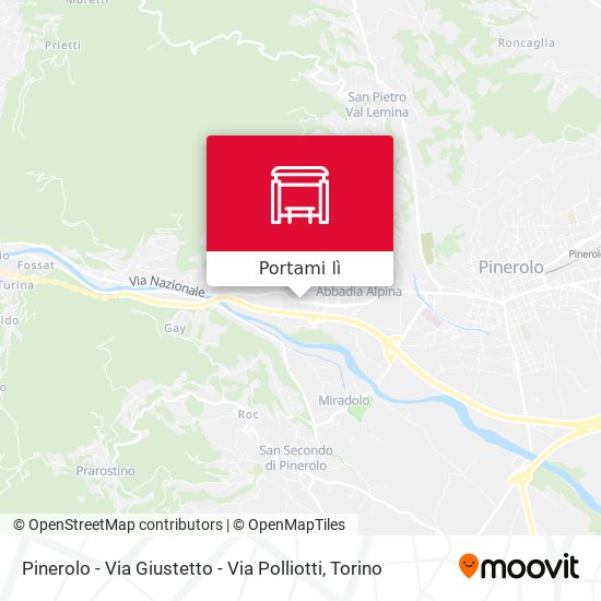 Mappa Pinerolo - Via Giustetto - Via Polliotti