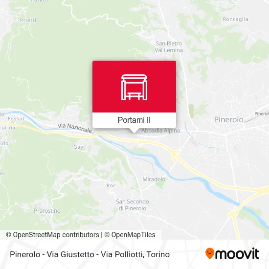 Mappa Pinerolo - Via Giustetto - Via Polliotti