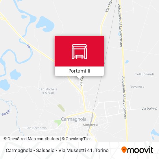 Mappa Carmagnola - Salsasio - Via Mussetti  41